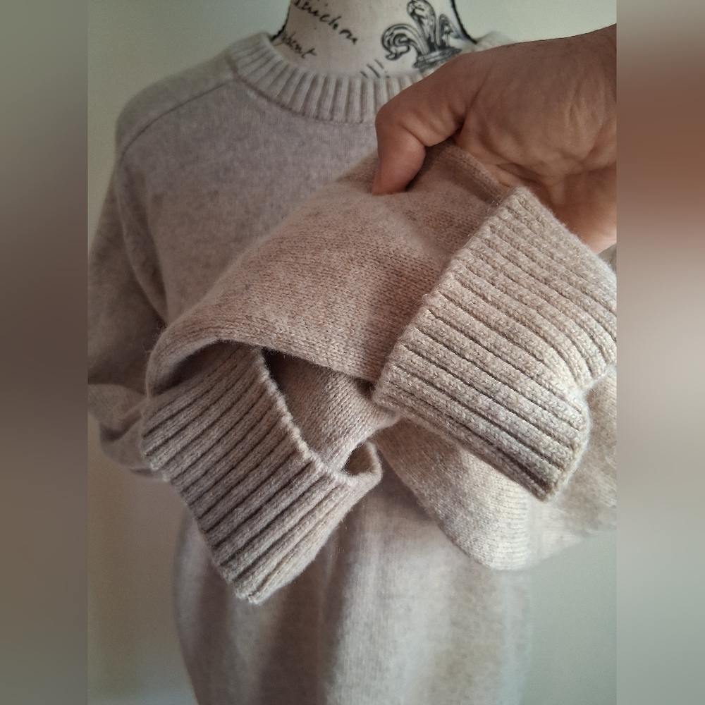 Selected Homme- 100% Lambs Wool Men's Crewneck Sweater in Beige Size Large - Picture 5 of 9